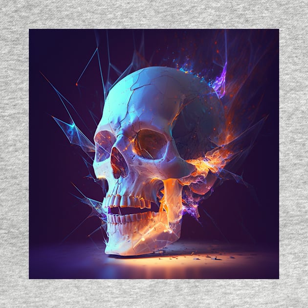 Light Fire Skull Art by Jades-Corner